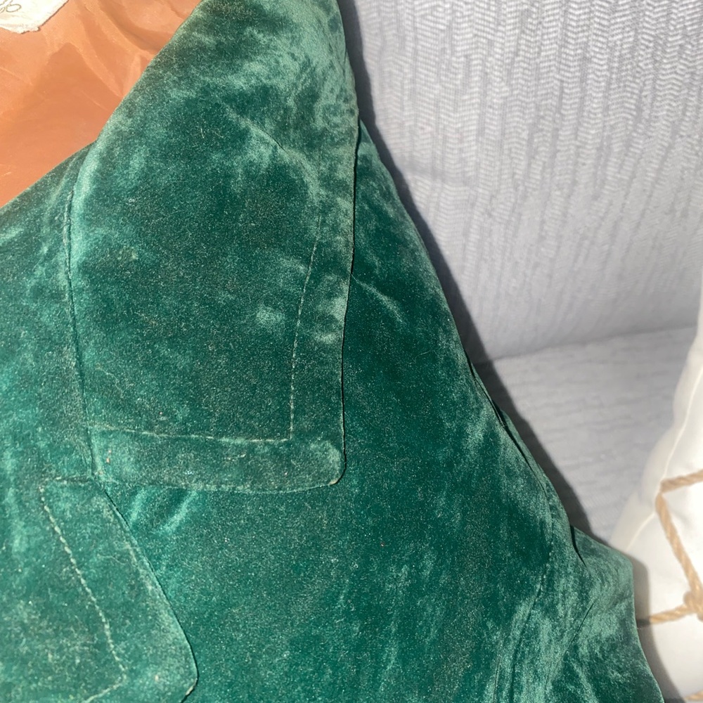 *Vintage Lane Bryant - 60’s:70’s Dark Green Velvet Blazer- plus size - Picture 10 of 11